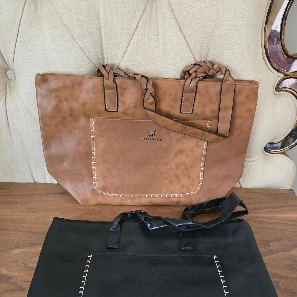 Two new Weimeibaige faux leather tote bags
